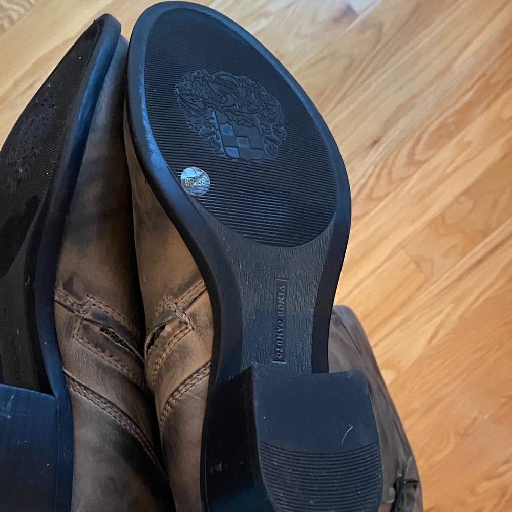 Vince Camuto Distressed Brown Leather Boots - Picture 9 of 9